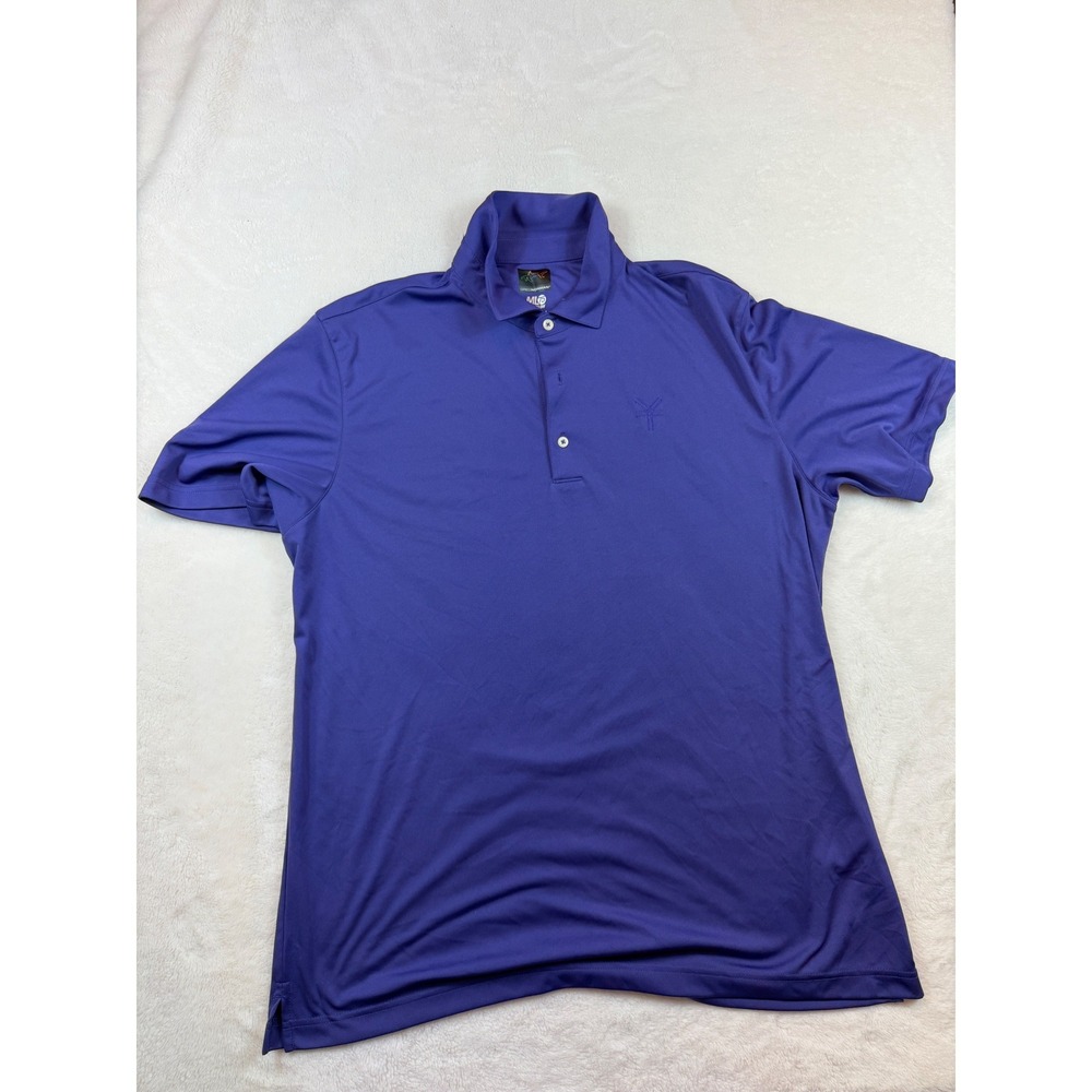 Greg Norman ML75 2Below PlayDry Mens XL Purple Short Sleeve Golf Polo Shirt